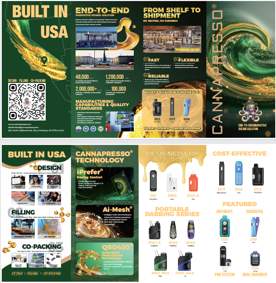 CANNAPRESSO BRAND CATALOG